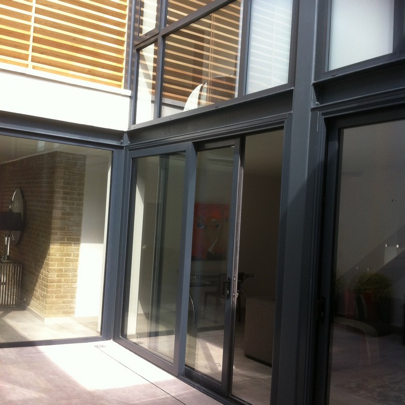 Anthracite aluminium sliding patio doors fitted in Kingston upon Thames